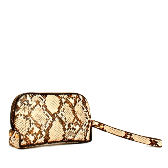 🌺Luwwe Turkey branded Cream snake pattern wristlet purse wallet - Picture 1 of 3